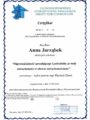 Certyfikaty - Anna Jarząbek