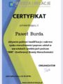 Certyfikat - Paweł Burda